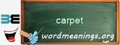 WordMeaning blackboard for carpet
